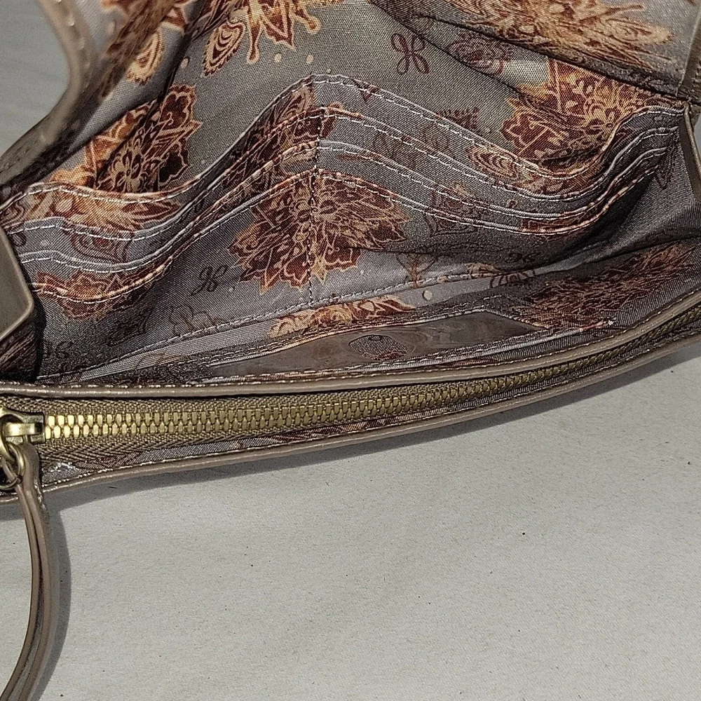 Hobo Elegant Taupe Leather Clutch Wallet